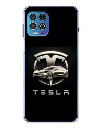 Чехол для Motorola MOTO G100 Pro с картинкой «Tesla — серебристое авто» Чехол для Motorola MOTO G100 Pro с картинкой «Tesla — серебристое авто»