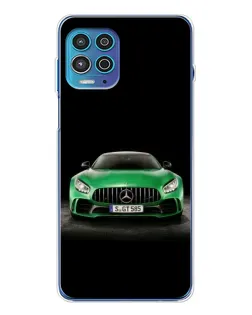 Чехол для Motorola MOTO G100 Pro с картинкой «Mercedes — неоновый лого»