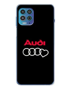 Чехол для Motorola MOTO G100 Pro с картинкой «Логотип Audi Heart»