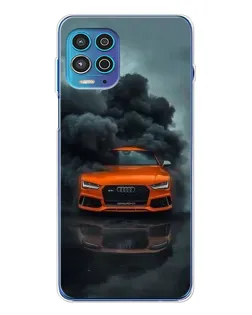 Чехол для Motorola MOTO G100 Pro с картинкой «Audi в облаках дыма»