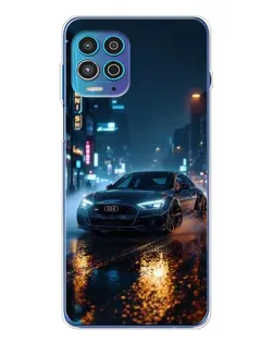 Чехол для Motorola MOTO G100 Pro с картинкой «Ночной город и Audi»