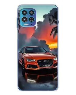 Чехол для Motorola MOTO G100 Pro с картинкой «Audi — закат»
