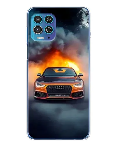 Чехол для Motorola MOTO G100 Pro с картинкой «Audi в огненном дыму»