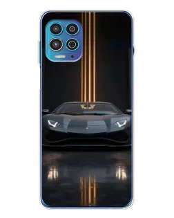 Чехол для Motorola MOTO G100 Pro с картинкой «Lamborghini золотые линии»