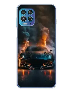 Чехол для Motorola MOTO G100 Pro с картинкой «Lamborghini дымная эстетика»