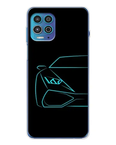 Чехол для Motorola MOTO G100 Pro с картинкой «Голубой силуэт Lamborghini»