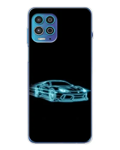 Чехол для Motorola MOTO G100 Pro с картинкой «Неоновый контур Lamborghini»
