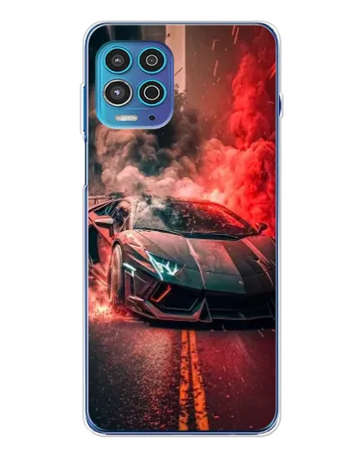 Чехол для Motorola MOTO G100 Pro с картинкой «Lamborghini красный дым»