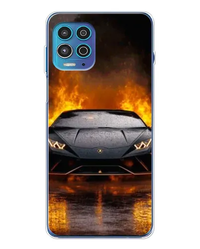 Чехол для Motorola MOTO G100 Pro с картинкой «Lamborghini в огне»