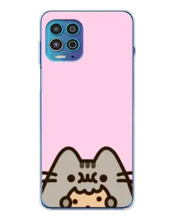 Чехол для Motorola MOTO G100 Pro с картинкой «Pusheen и печенье»