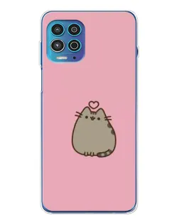 Чехол для Motorola MOTO G100 Pro с картинкой «Pusheen сердце»