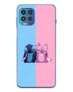 Чехол для Motorola MOTO G100 Pro с картинкой «Stitch и Angel Love»