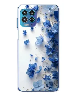 Чехол для Motorola MOTO G100 Pro с картинкой «Голубой цветочный каскад»
