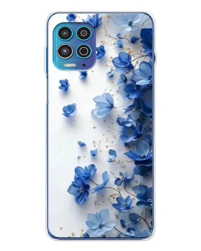 Чехол для Motorola MOTO G100 Pro с картинкой «Голубой цветочный каскад»