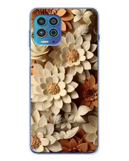 Чехол для Motorola MOTO G100 Pro с картинкой «Бежевый флористический декор»