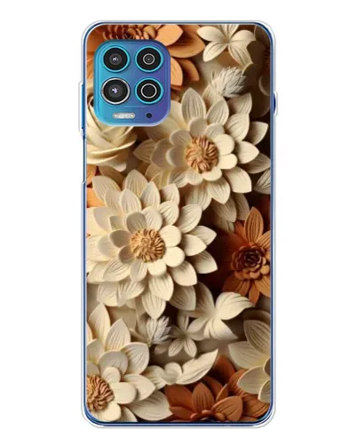 Чехол для Motorola MOTO G100 Pro с картинкой «Бежевый флористический декор»