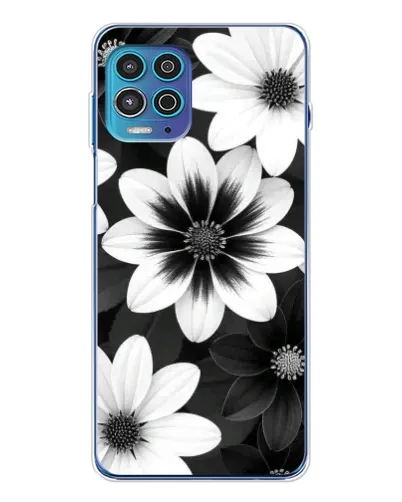 Чехол для Motorola MOTO G100 Pro с картинкой «Монохромные астры»