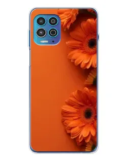 Чехол для Motorola MOTO G100 Pro с картинкой «Оранжевые герберы»