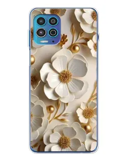 Чехол для Motorola MOTO G100 Pro с картинкой «Белие бумажние  цвети»