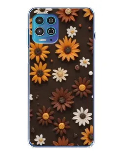 Чехол для Motorola MOTO G100 Pro с картинкой «Узор из маленьких подсолнухов»