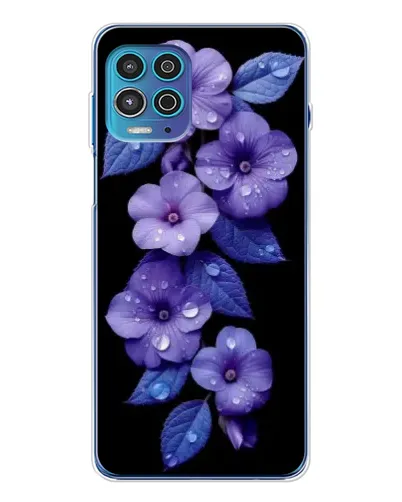 Чехол для Motorola MOTO G100 Pro с картинкой «Фиолетовые цветы с росою»