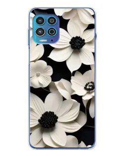 Чехол для Motorola MOTO G100 Pro с картинкой «Объемные белые цветы»
