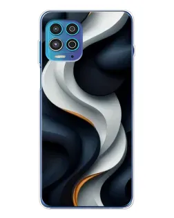 Чехол для Motorola MOTO G100 Pro с картинкой «Объемные черно-белые ленты» Чехол для Motorola MOTO G100 Pro с картинкой «Объемные черно-белые ленты»