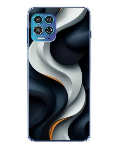 Чехол для Motorola MOTO G100 Pro с картинкой «Объемные черно-белые ленты» Чехол для Motorola MOTO G100 Pro с картинкой «Объемные черно-белые ленты»