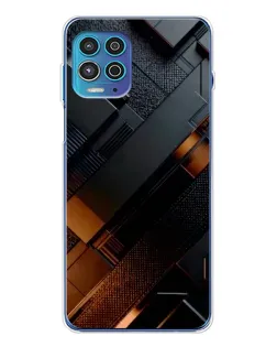 Чехол для Motorola MOTO G100 Pro с картинкой «Черные геометрические блоки»