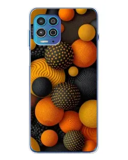 Чехол для Motorola MOTO G100 Pro с картинкой «Объемные оранжевые сферы»