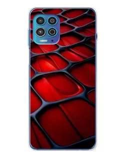 Чехол для Motorola MOTO G100 Pro с картинкой «Красная глянцевая сетка»