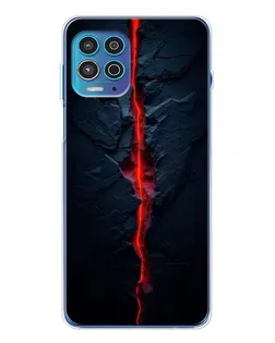 Чехол для Motorola MOTO G100 Pro с картинкой «Kрасная лавовая трещина»