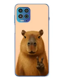 Чехол для Motorola MOTO G100 Pro с картинкой «Капибара виктория»