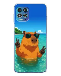 Чехол для Motorola MOTO G100 Pro с картинкой «Морская капибара»