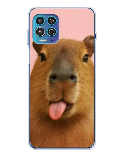 Чехол для Motorola MOTO G100 Pro с картинкой «Капибара с языком»