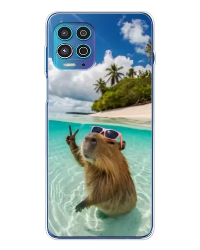 Чехол для Motorola MOTO G100 Pro с картинкой «Капибара на море»