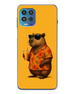 Чехол для Motorola MOTO G100 Pro с картинкой «Капибара на отдыхе»