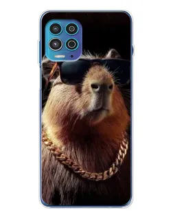 Чехол для Motorola MOTO G100 Pro с картинкой «Капибара золотая цепь»