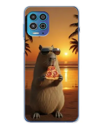 Чехол для Motorola MOTO G100 Pro с картинкой «Капибара с пиццей»