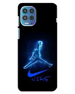 Чехол для Motorola MOTO G100 с картинкой «Jordan Neon Blue»