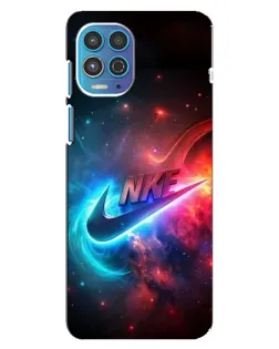Чехол для Motorola MOTO G100 с картинкой «Огненный логотип Nike»