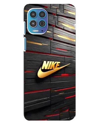 Чехол для Motorola MOTO G100 с картинкой «Золотой Nike на металле»