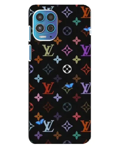 Чехол для Motorola MOTO G100 с картинкой «Цветная монограмма LV»