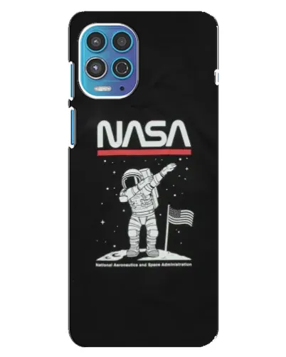 Чехол для Motorola MOTO G100 с картинкой «NASA — шагаем по Луне»