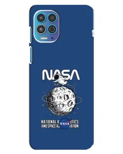 Чехол для Motorola MOTO G100 с картинкой «NASA — лунная миссия»