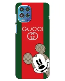Чехол для Motorola MOTO G100 с картинкой «Gucci — полосы и Микки»