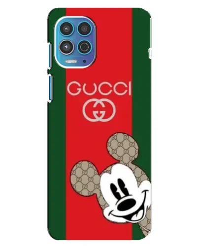 Чехол для Motorola MOTO G100 с картинкой «Gucci — полосы и Микки»