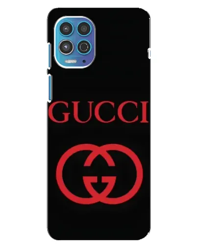 Чехол для Motorola MOTO G100 с картинкой «Gucci — красный логотип»