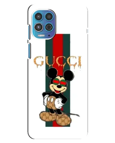 Чехол для Motorola MOTO G100 с картинкой «Микки Маус Gucci — полосы»