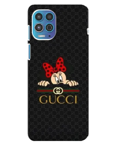 Чехол для Motorola MOTO G100 с картинкой «Минни Маус Gucci — черный»